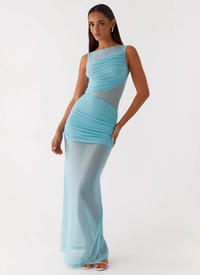 Apollo Maxi Dress - Aqua Luxe Touch Light Bow