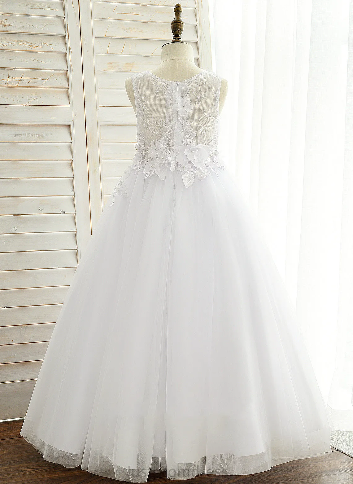Appliques Scoop Dress Neck Sleeveless Floor-length Girl Shyann Flower Ball-Gown/Princess - With Flower Girl Dresses Satin/Tulle/Lace