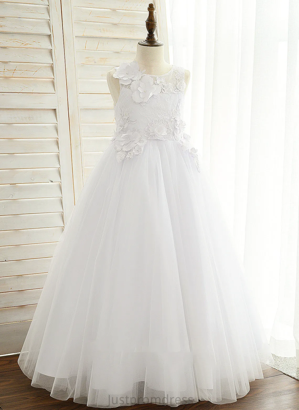 Appliques Scoop Dress Neck Sleeveless Floor-length Girl Shyann Flower Ball-Gown/Princess - With Flower Girl Dresses Satin/Tulle/Lace