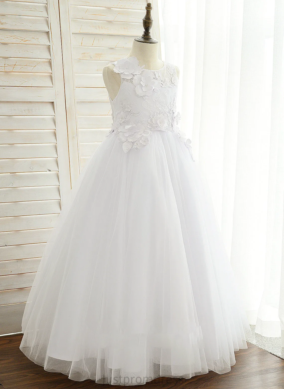 Appliques Scoop Dress Neck Sleeveless Floor-length Girl Shyann Flower Ball-Gown/Princess - With Flower Girl Dresses Satin/Tulle/Lace