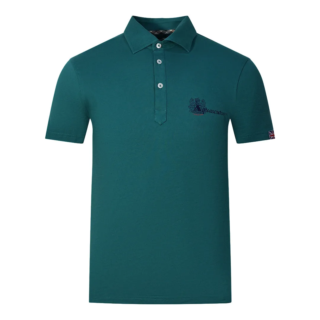 Aquascutum Aldis Brand London Logo Green Polo Shirt