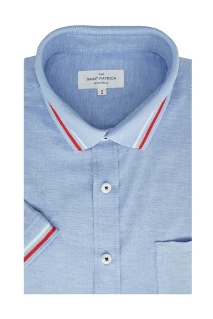 Aragon Stretch Easy-Care Short Sleeve Hybrid Shirt in Sky Blue