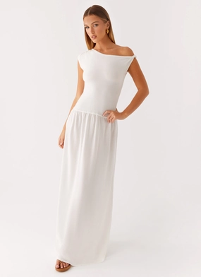 Ardella One Shoulder Maxi Dress - Ivory City Casual