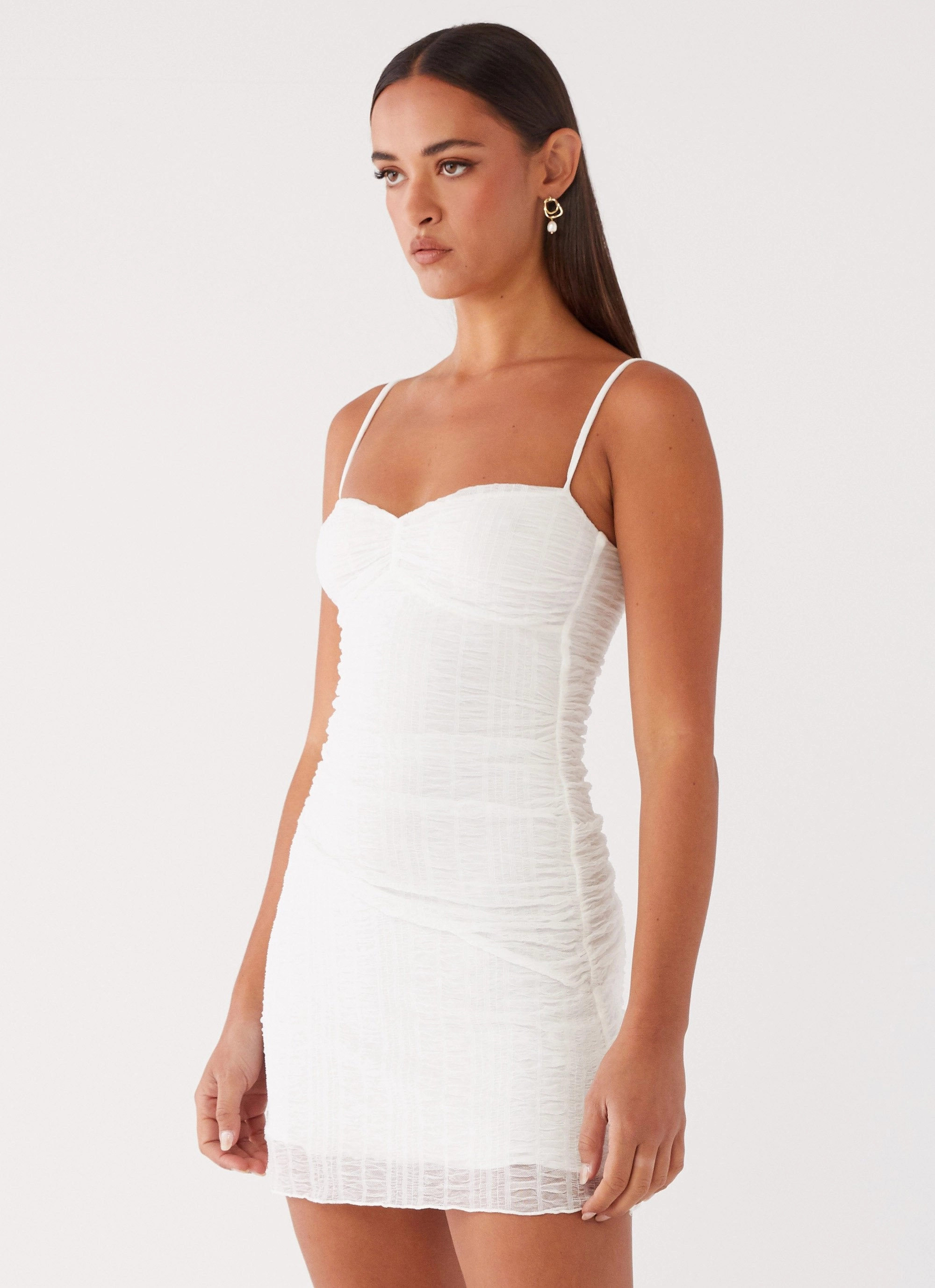 Summer Ready Arden Mesh Mini Dress - White