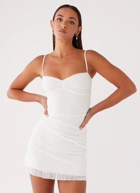 Arden Mesh Mini Dress - White Minimal Aesthetic