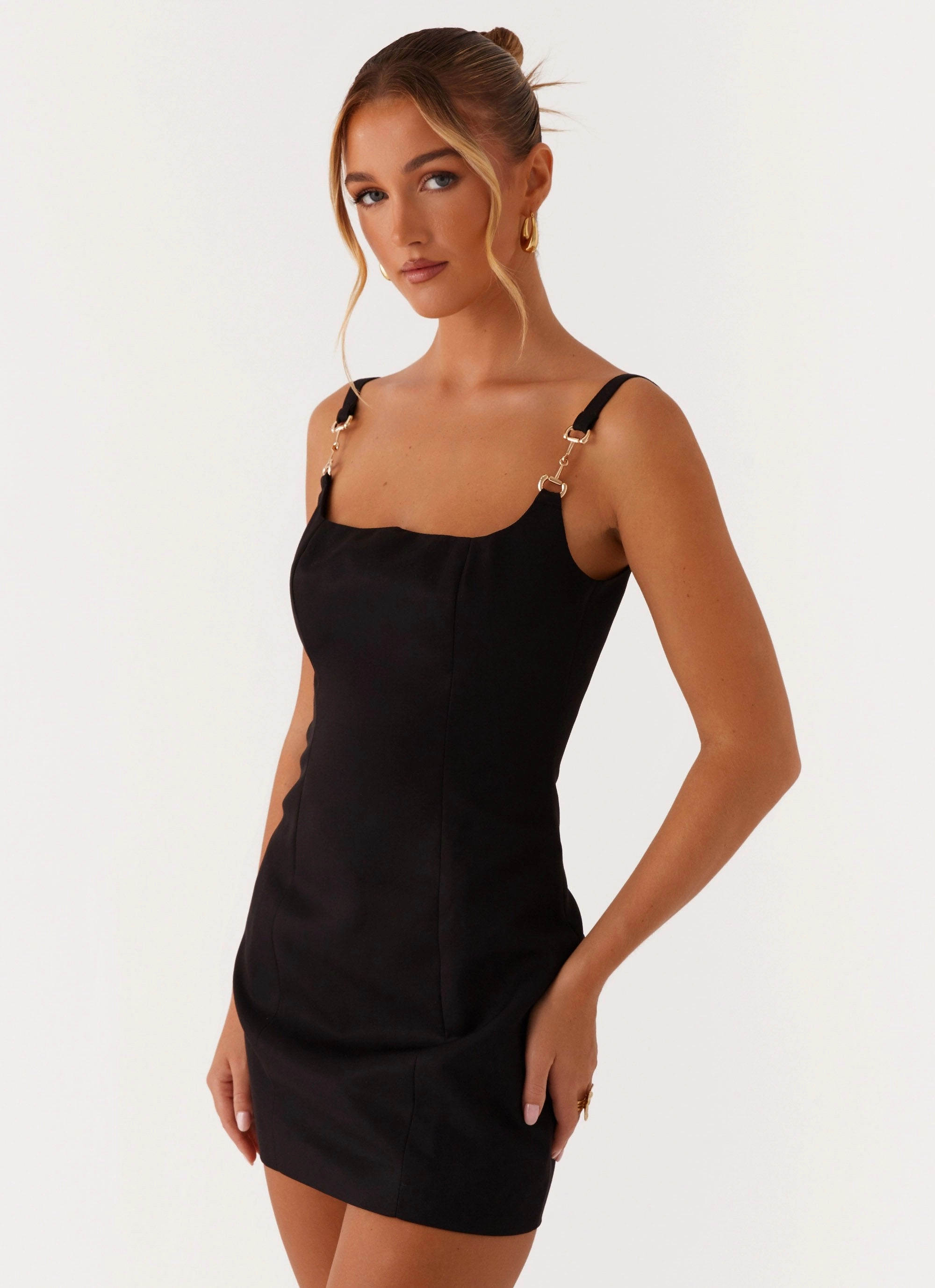 Balanced Tones Elegant Mature Aretha Mini Dress - Black