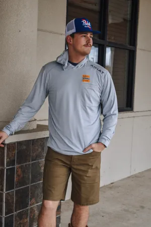 Ariat Rebar Sunblocker Hooded Shirt- Pearl Grey
