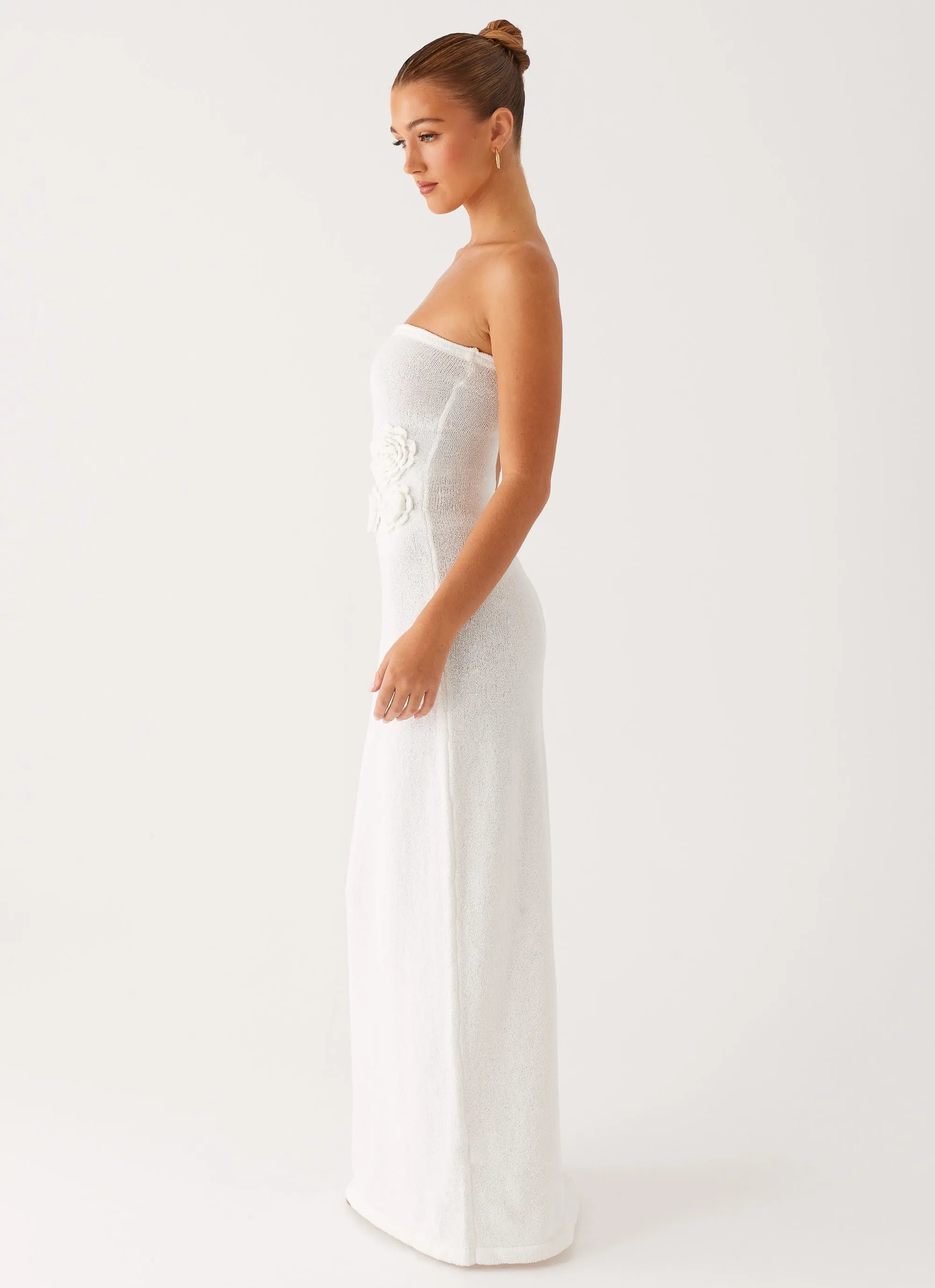 Romantic-Style Arli Strapless Maxi Dress - Ivory
