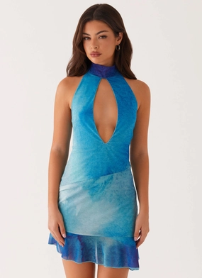 Arlo Mini Dress - Blue Tie Dye Versatile Comfort