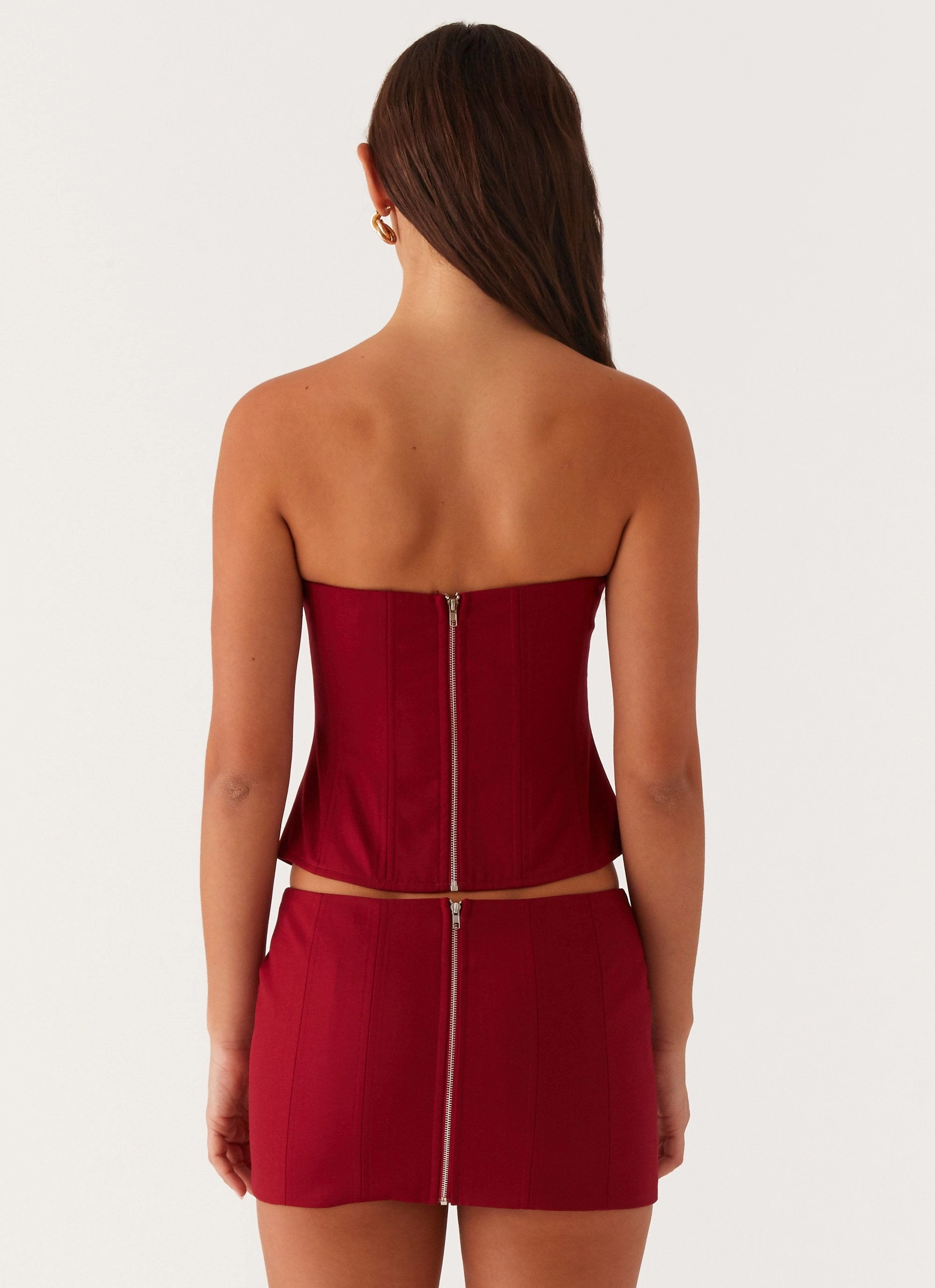 HighStrength Threadwork Armelle Corset Top - Maroon
