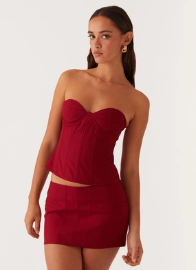 Flexible Wear Perfect Design Armelle Micro Mini Skirt - Maroon