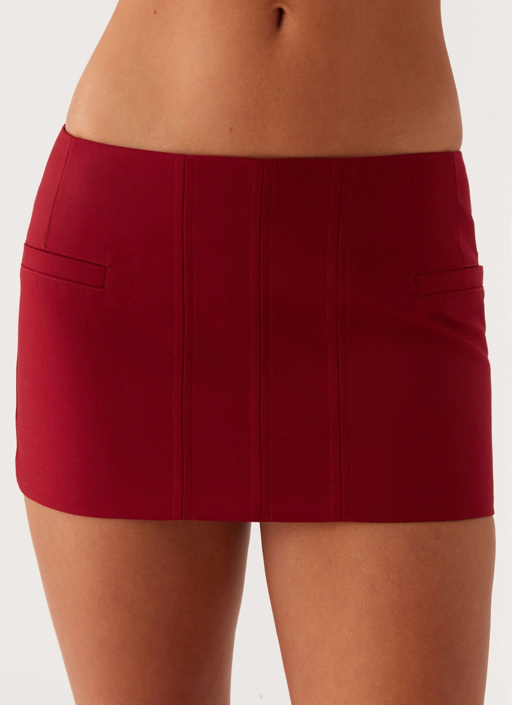 Armelle Micro Mini Skirt - Maroon Reversible design