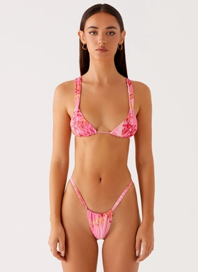Endurance Activewear MultiPocket Design Arnie Bikini Top - Tropical Pink Print