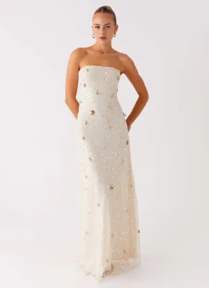 Comfy Look Orelli Shell Sequin Knit Maxi Dress - Ivory