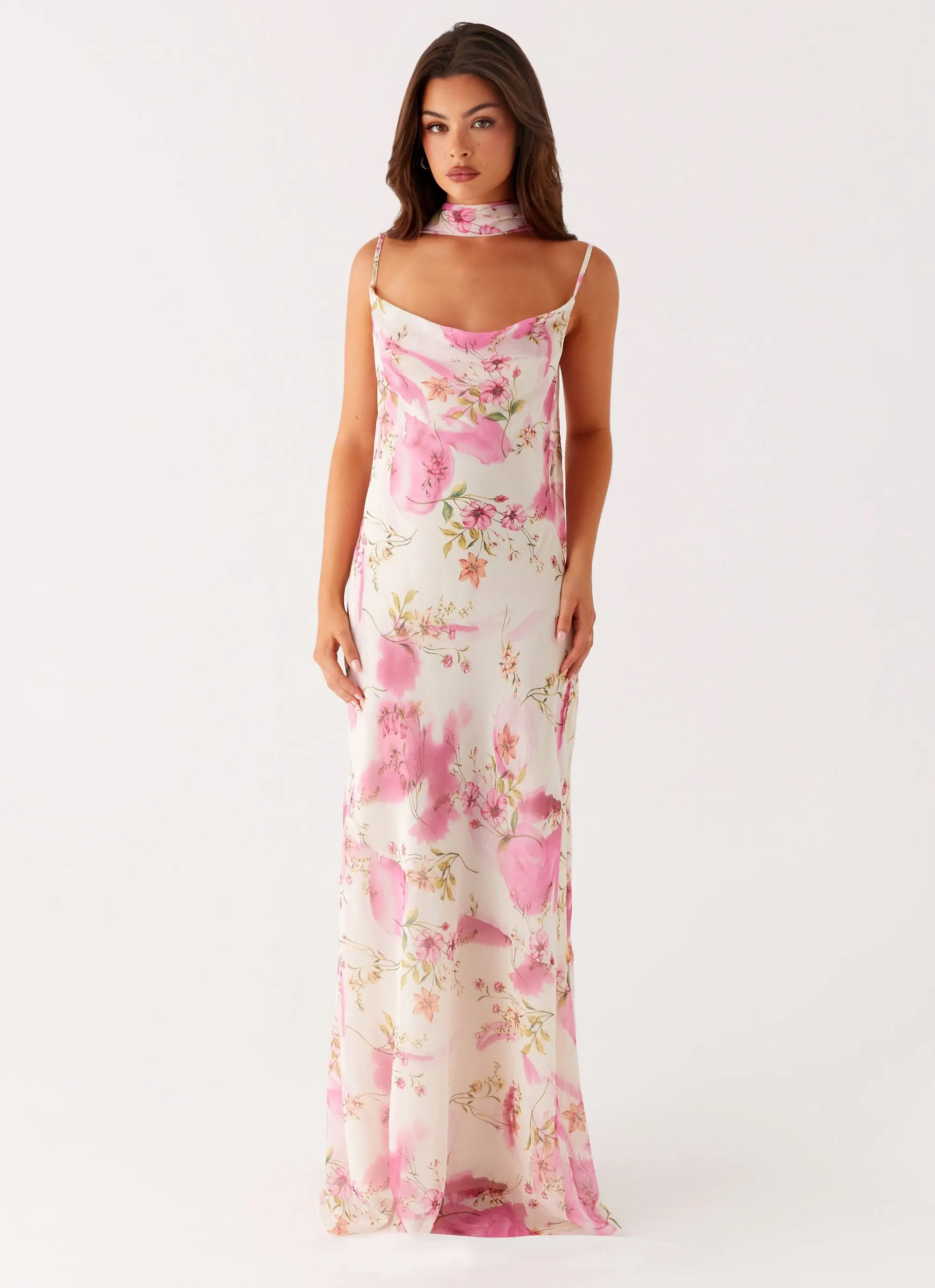Spencer Maxi Dress - Ivory Floral Print Trendy summer outfit Relaxed Vibe