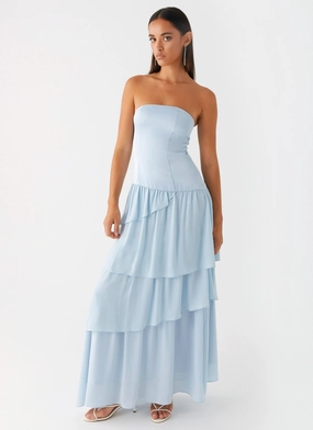 Quiet Mood Minimal Comfort Our Story Maxi Dress - Pastel Blue
