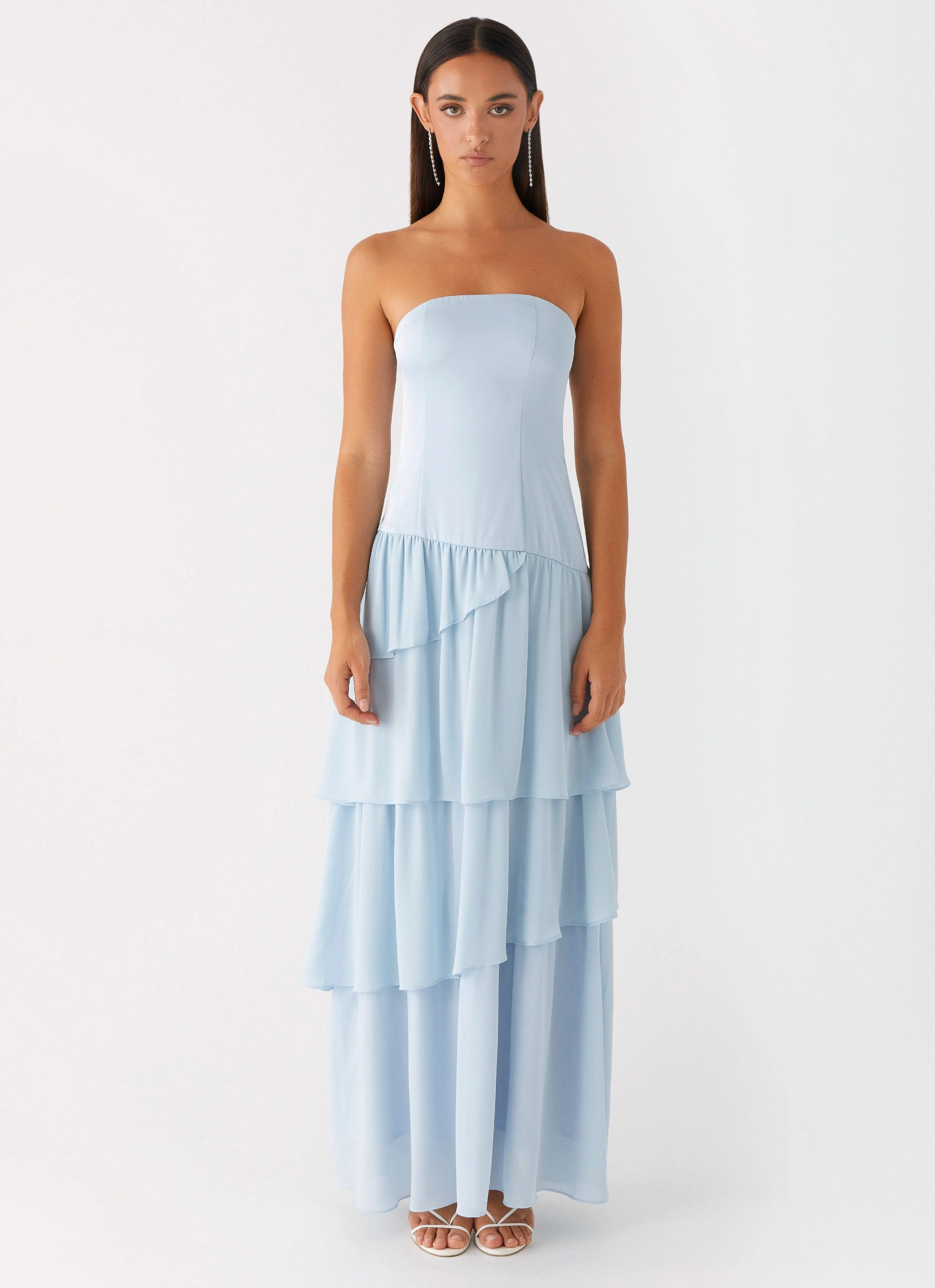 Festival Mood Texture Flow Our Story Maxi Dress - Pastel Blue