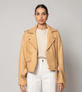 Formal Style Comfy Wardrobe Asher Leather Jacket | Tan