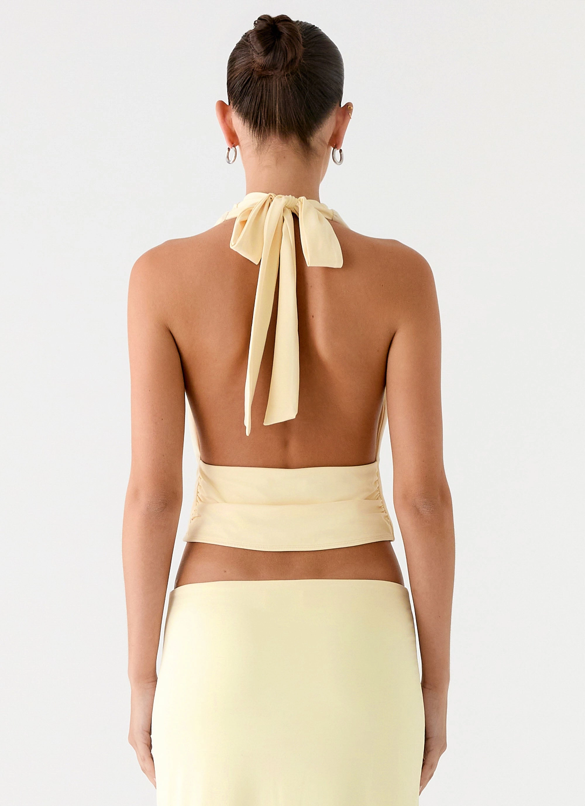 TaglessLabel Ashi Cowl Top - Yellow