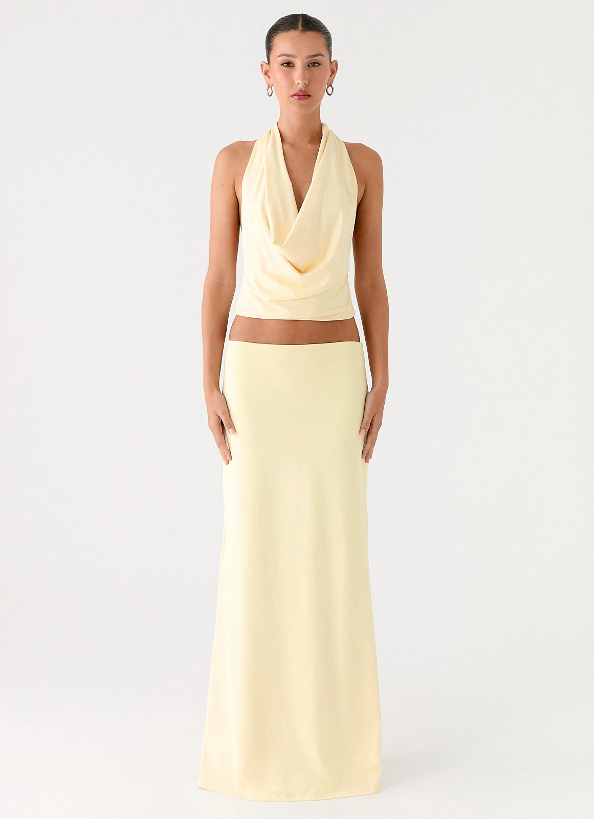 Ashi Cowl Top - Yellow ContrastTipping