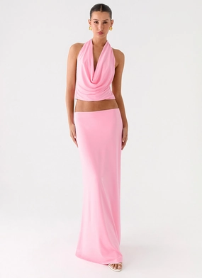 Tapered Leg Design Ashi Maxi Skirt - Pink