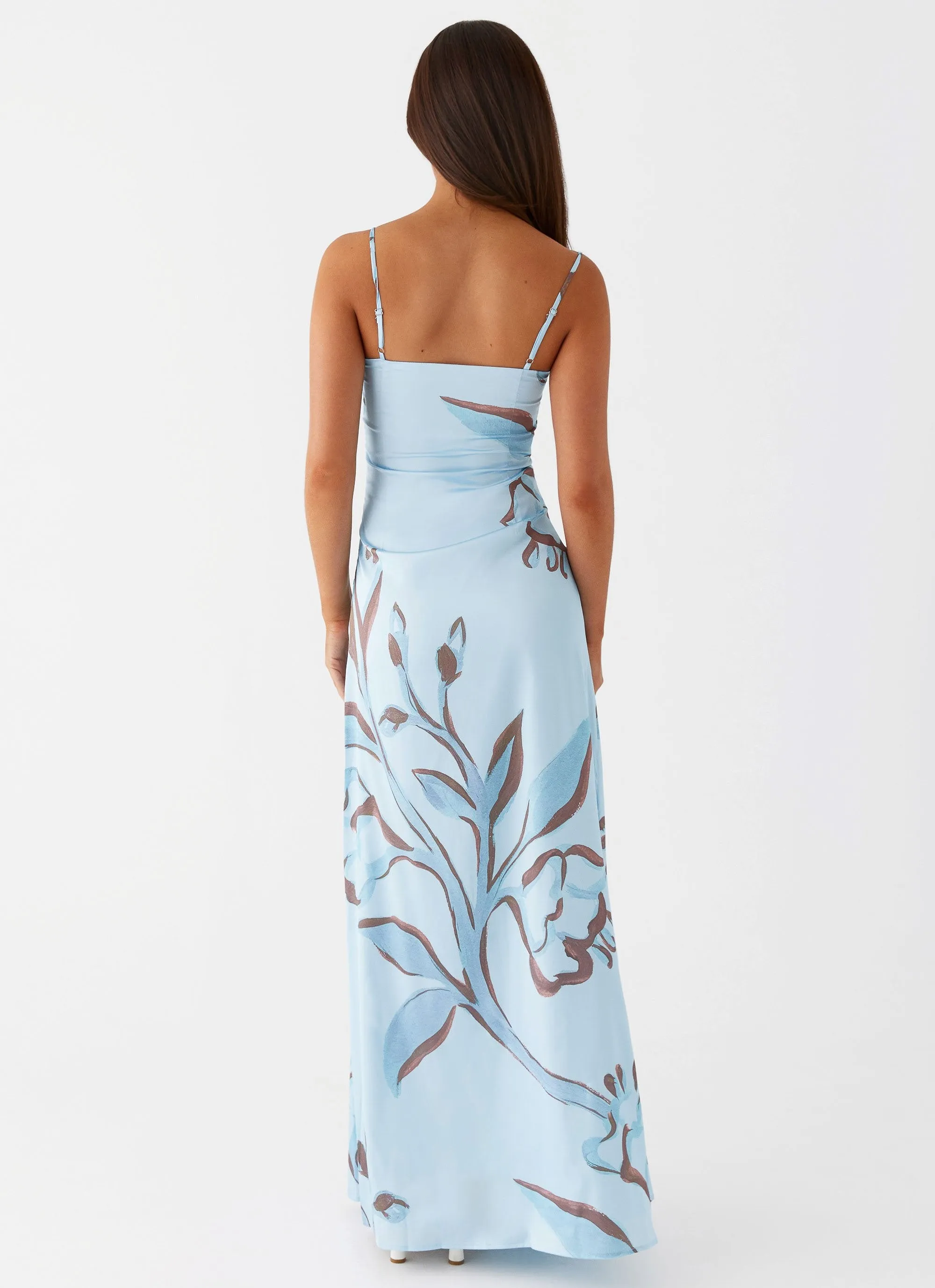 Easy Comfort Look Aster Bloom Maxi Dress - Blue Floral