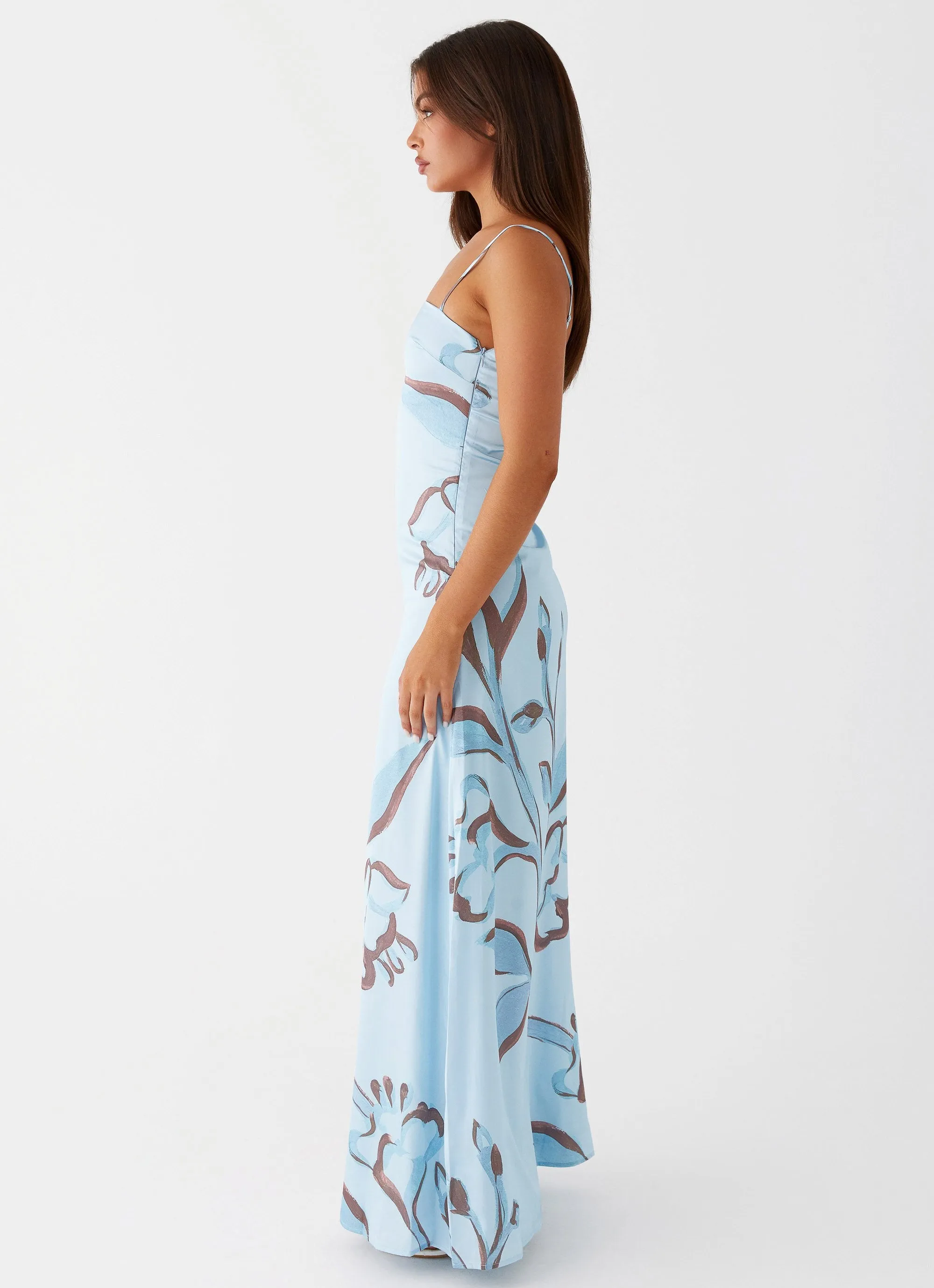 Aster Bloom Maxi Dress - Blue Floral Delicate Tone Perfect Wearable