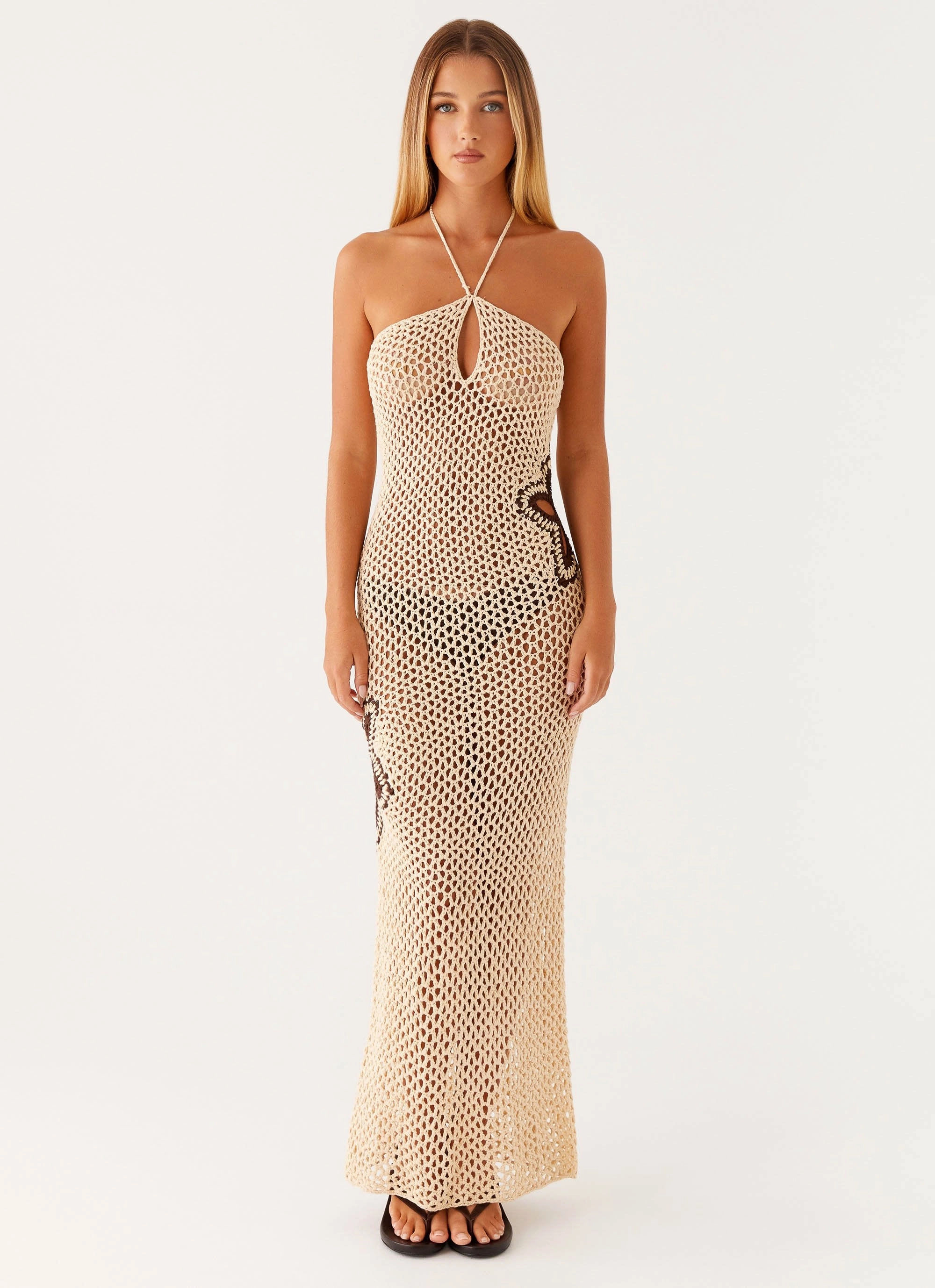 Travel Vibe Perfect Fit Look Aster Crochet Maxi Dress - Pastel Yellow