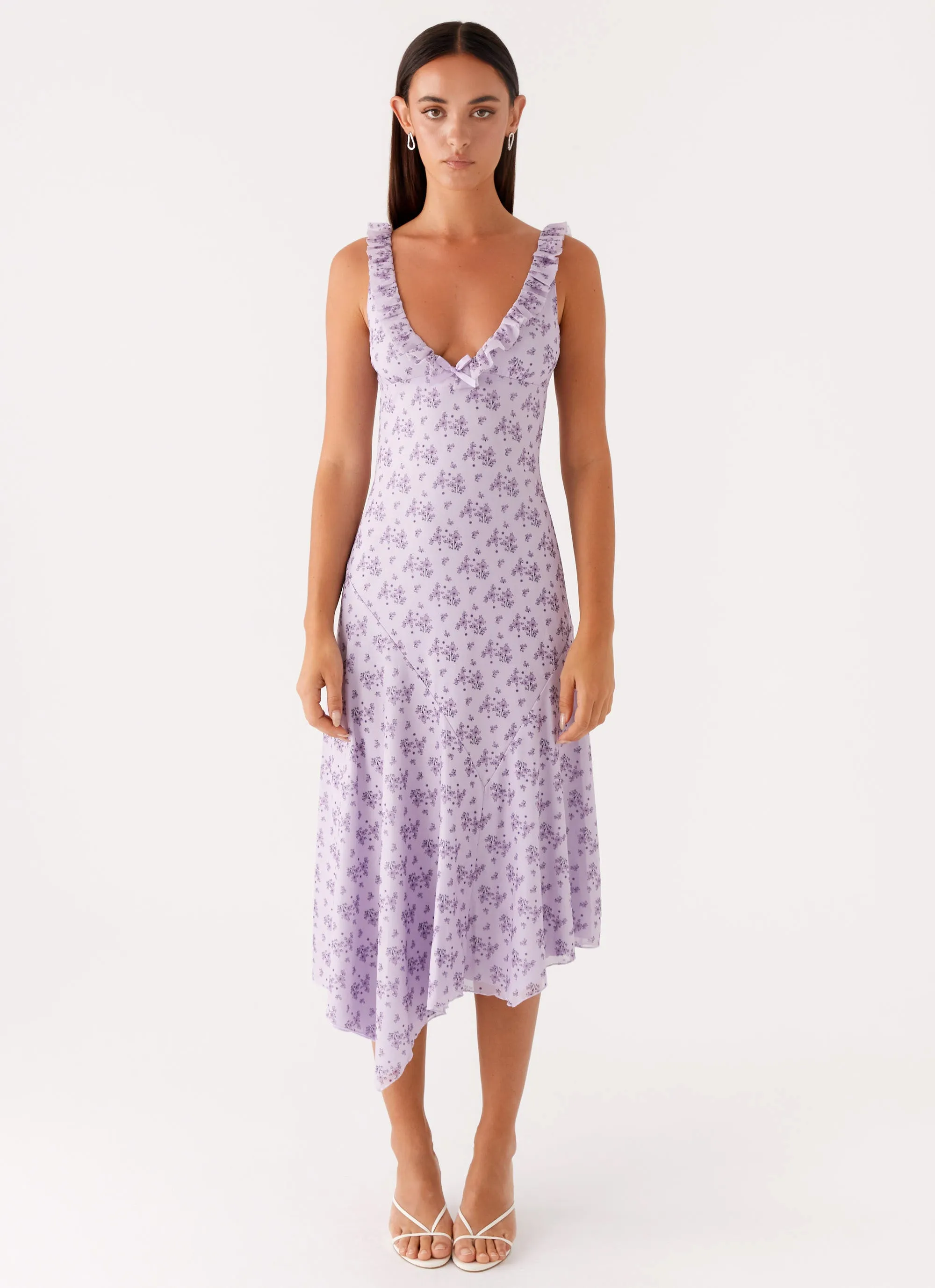 Chain-Detail Asteri Midi Dress - Lavender Meadow