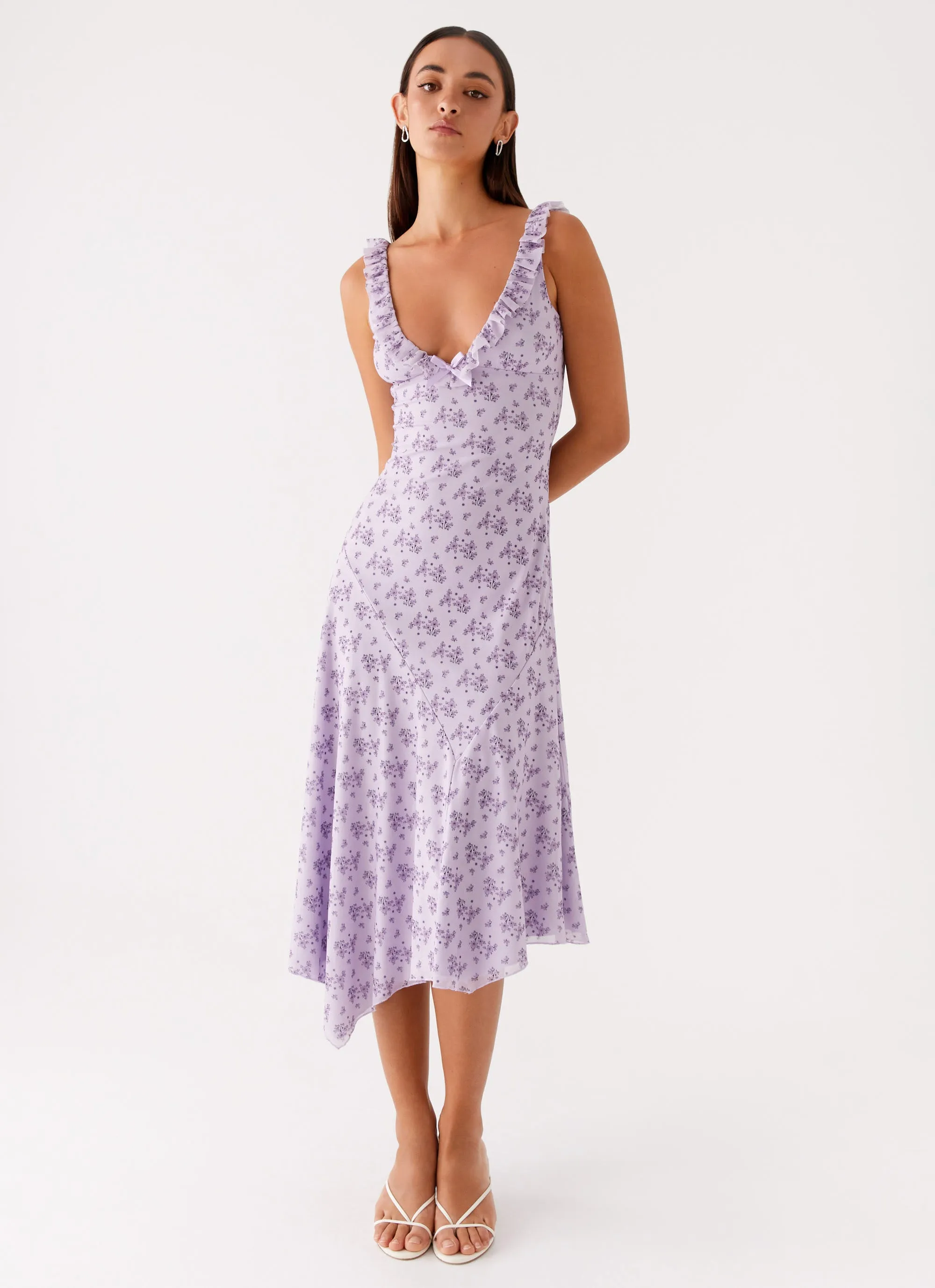 Eco-friendly Asteri Midi Dress - Lavender Meadow