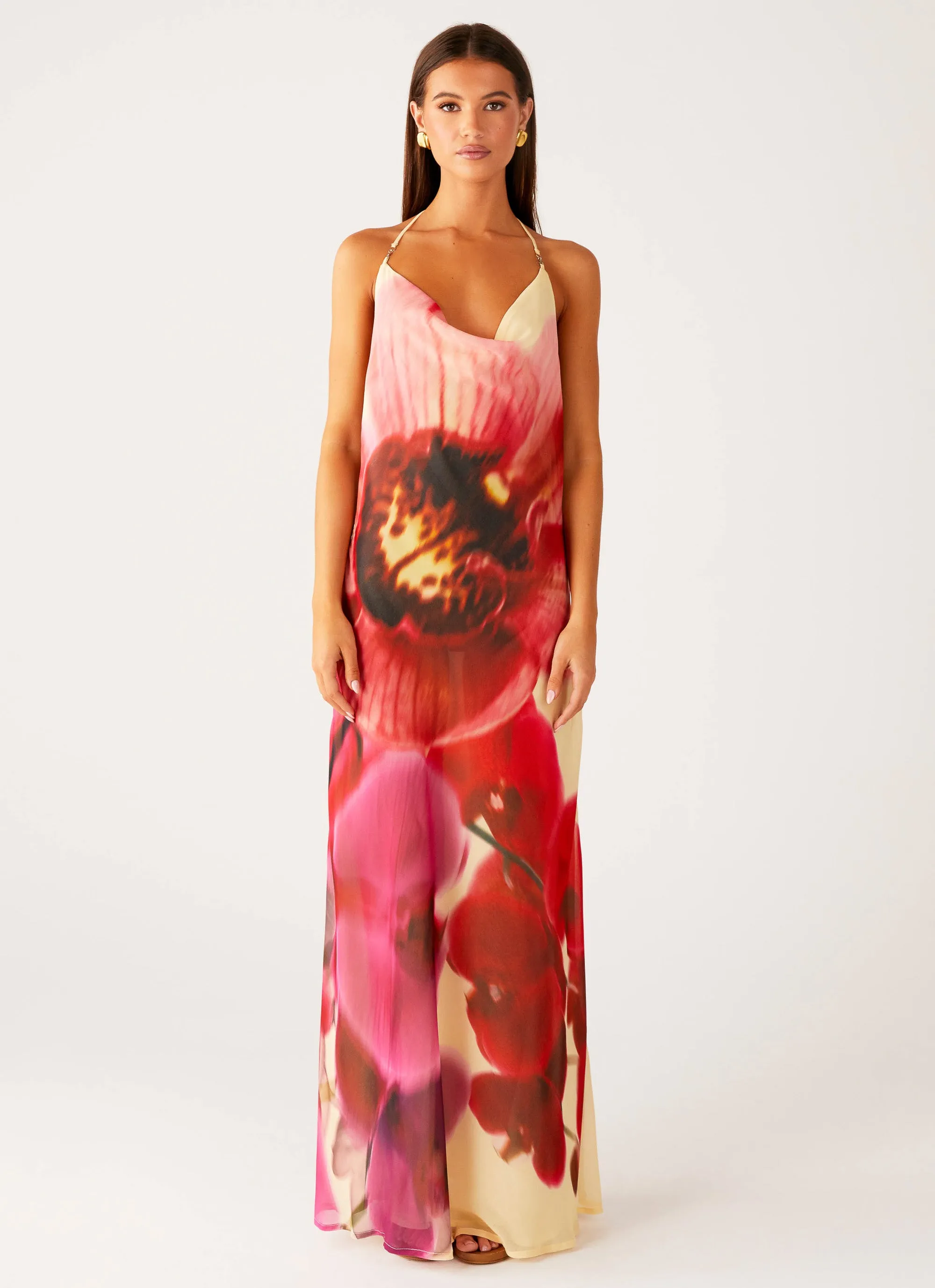 Morning Crush Cowl Maxi Dress - Yellow Bloom City Friendly Organic-Fabric