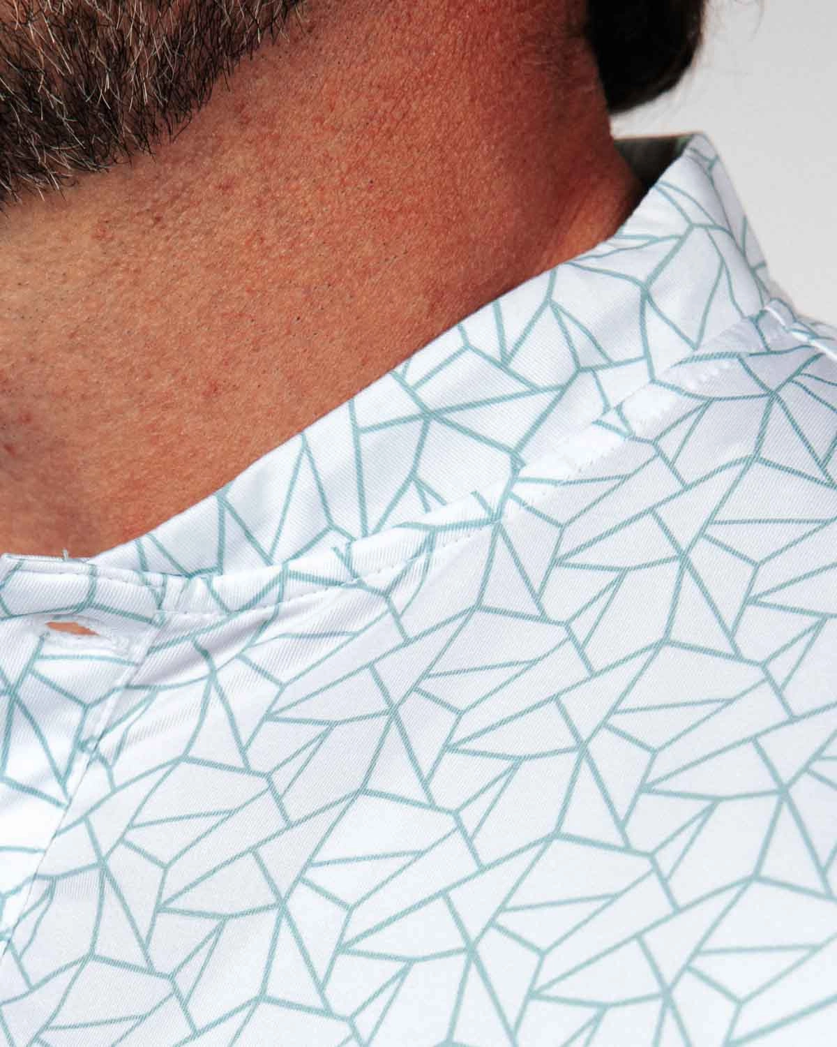 QuickDrying Teal Geometric Blade Polo