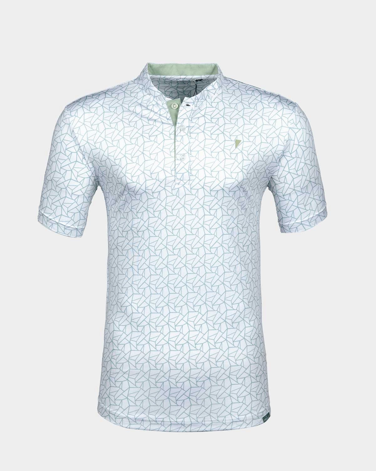 Teal Geometric Blade Polo Casual Jacket