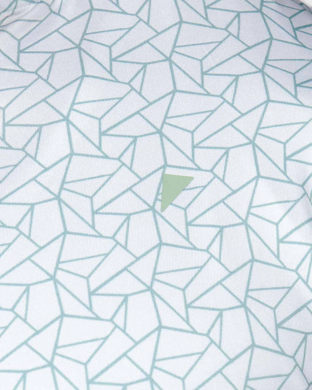 Teal Geometric Blade Polo Anti Pilling Technology UltraLightweight