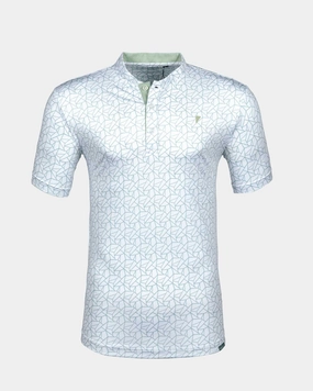 Teal Geometric Blade Polo Casual Jacket