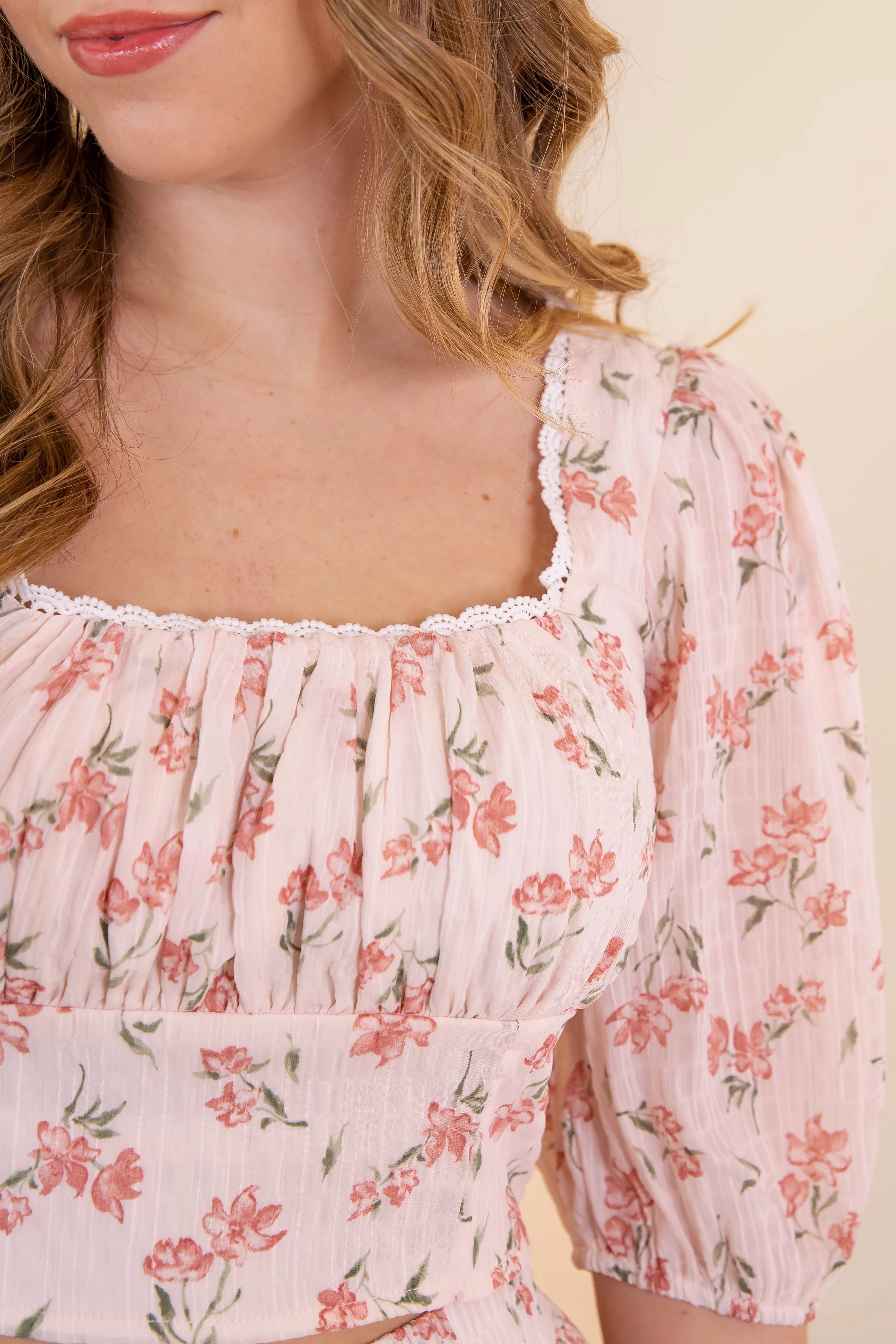 Think It Through Crop Top Drop Shoulder Silhouette BreathableBackVents
