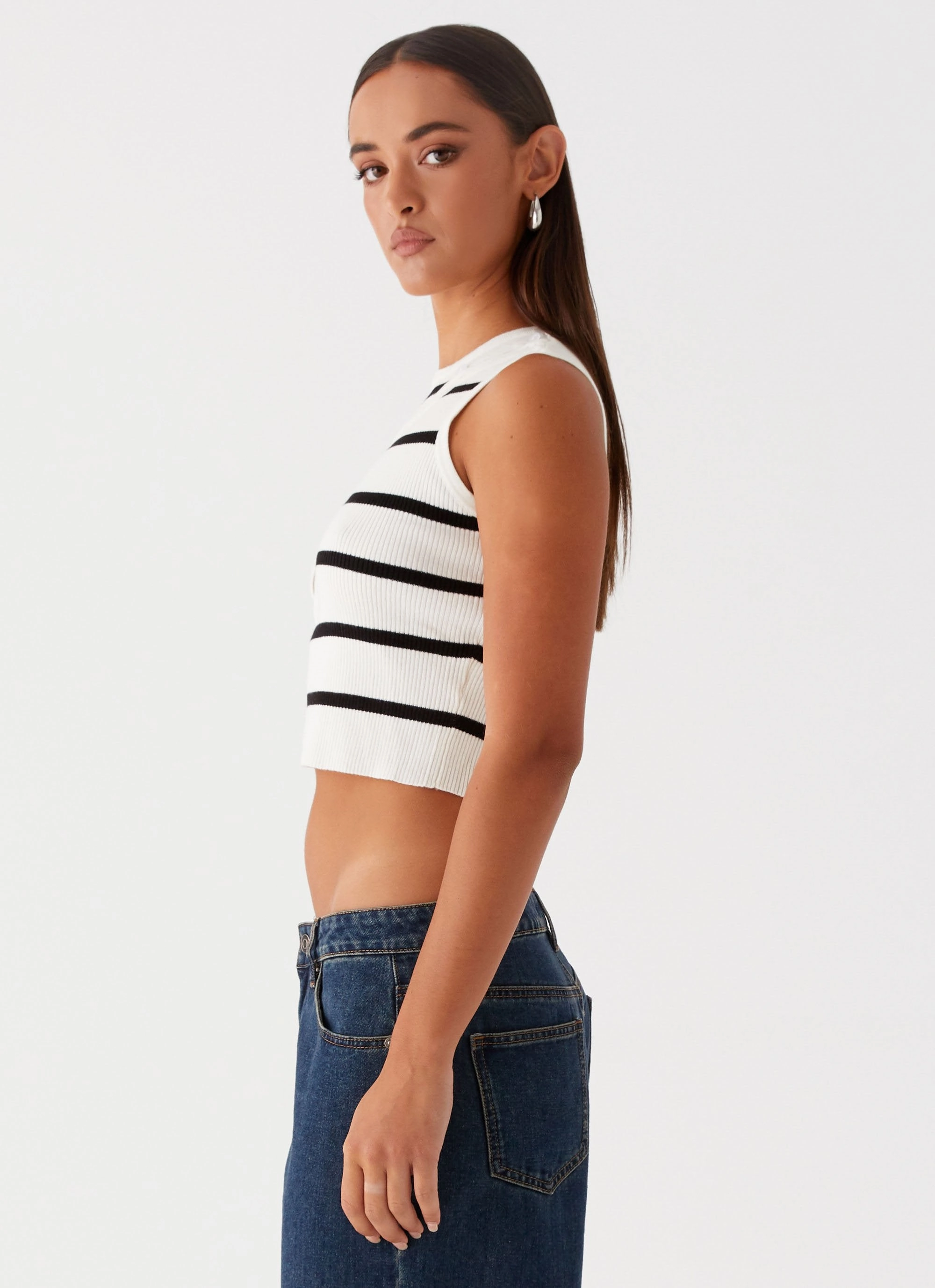 LayeredDurability NonRestrictiveSilhouette Chromatic Charm Knit Top - Ivory