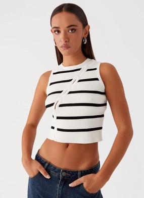 Chromatic Charm Knit Top - Ivory PlushLining FourWayStretchFabric