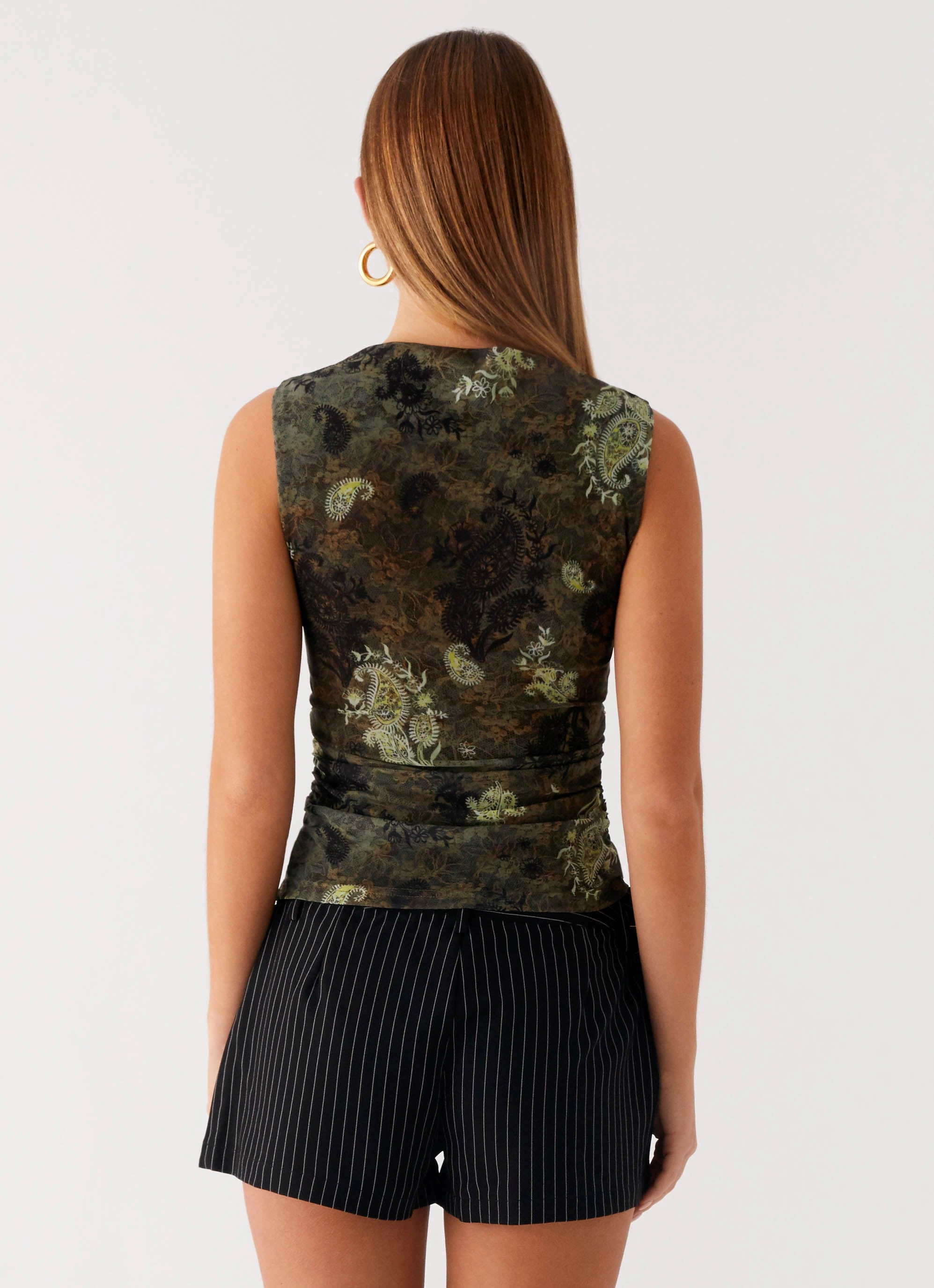 Thermal Regulation Technology WrinkleFree Structure Lux Tank Top - Cyber Floral