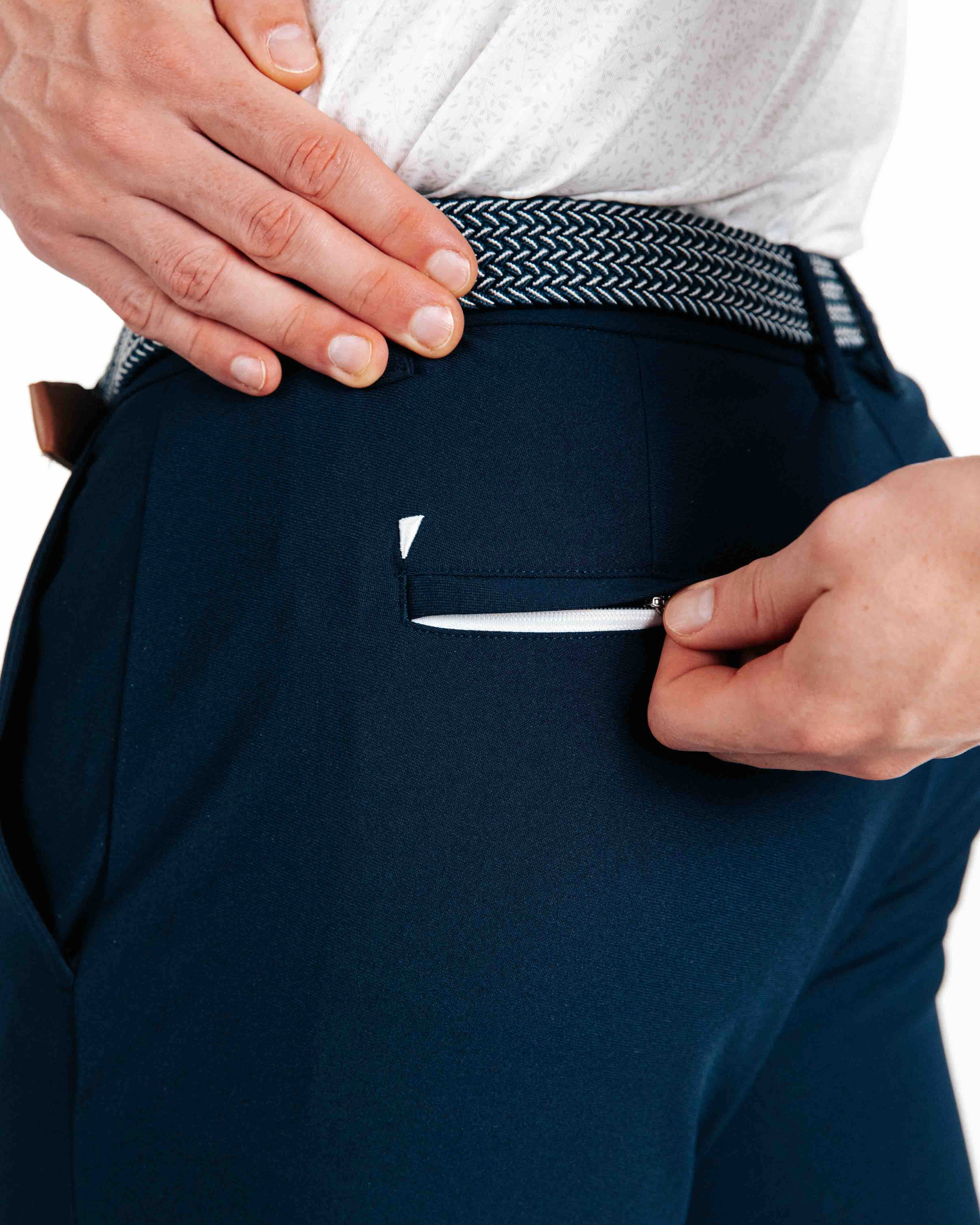 Comfort Fit Wear AntiSlipWaistband Navy Traditional Pants