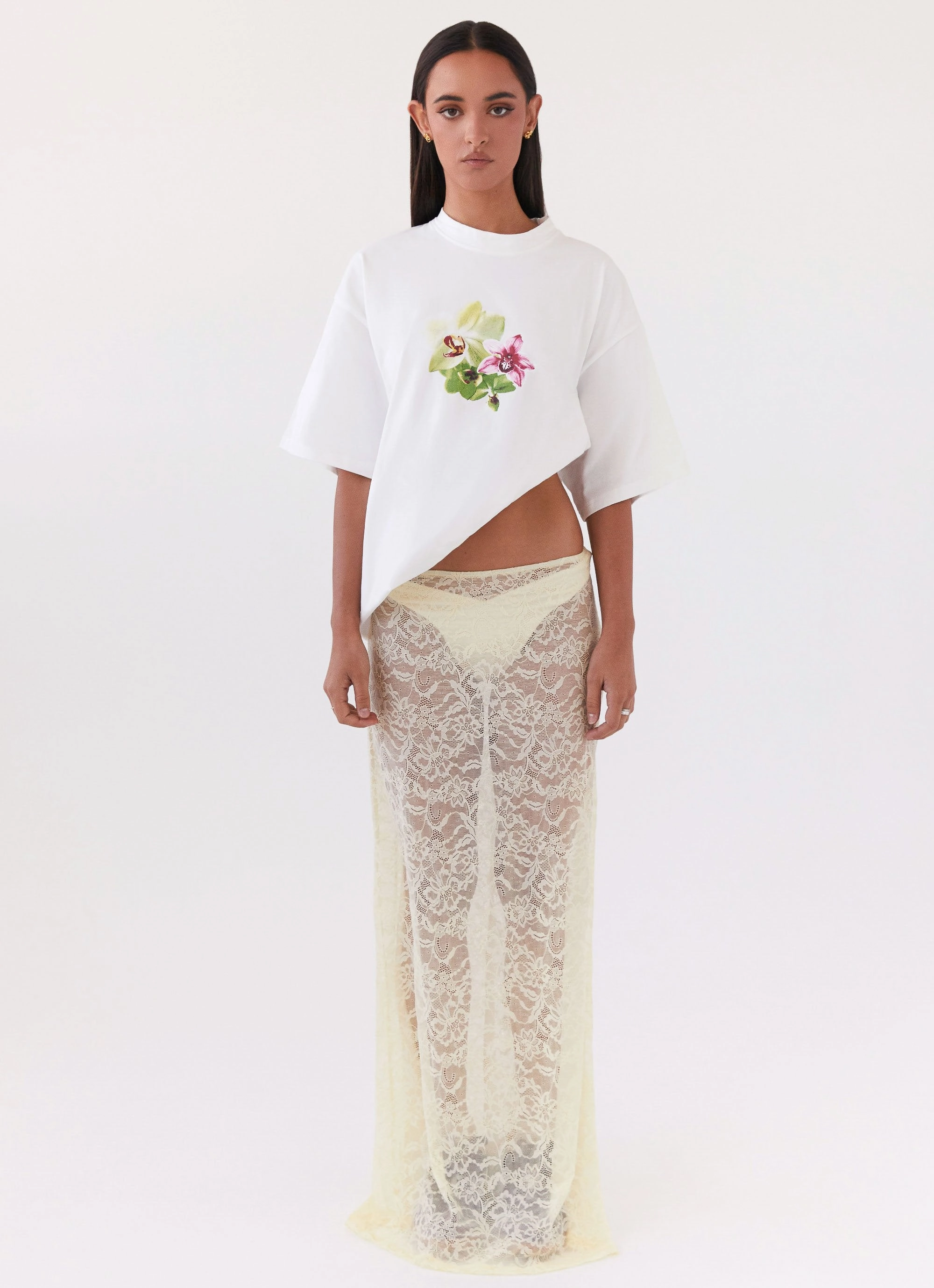 Atoir Lace Maxi Skirt - Yellow Double Stitched Seams Unrestricted Movement