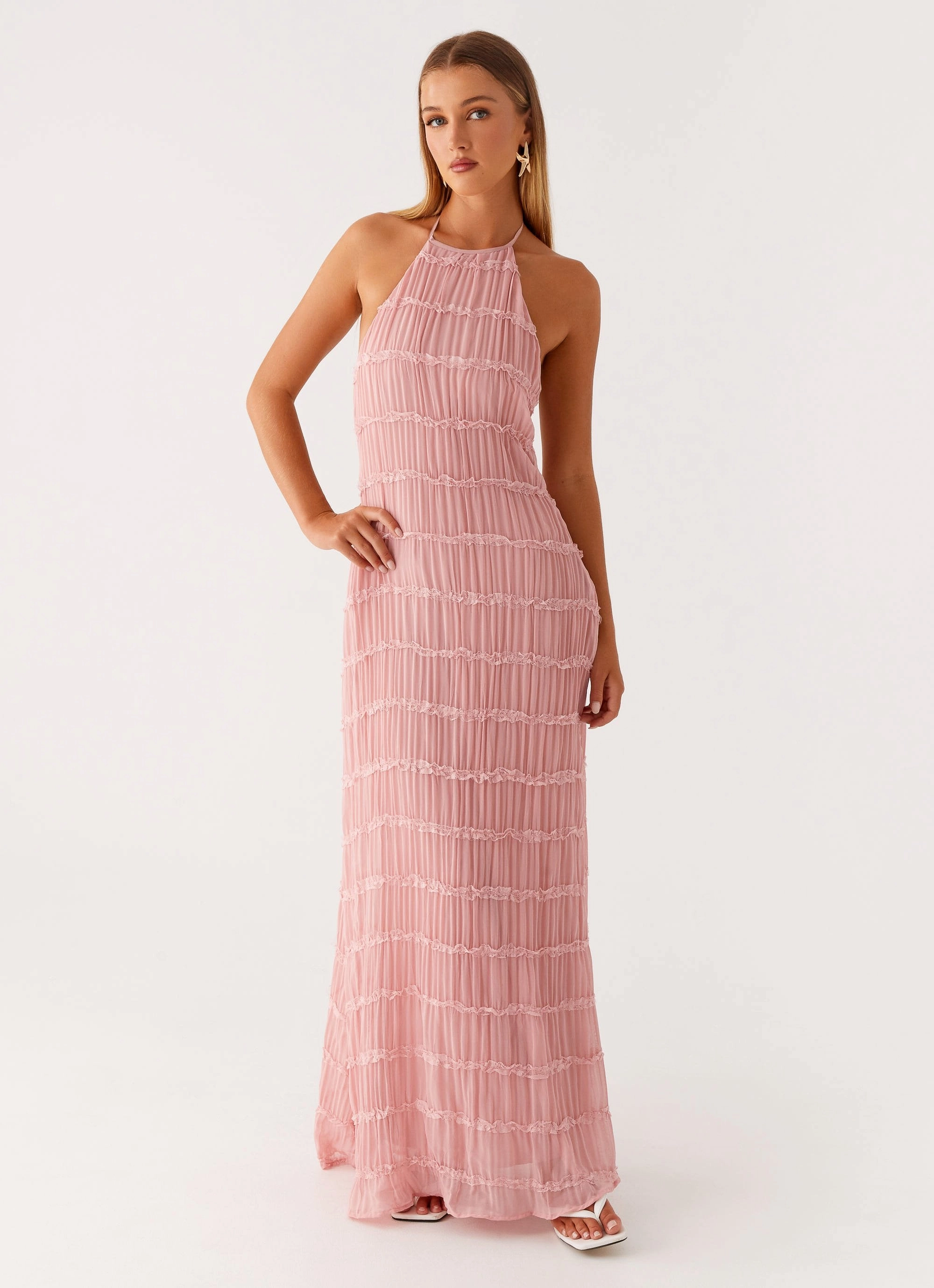 Detachable-Detail Aullie Maxi Dress - Pink