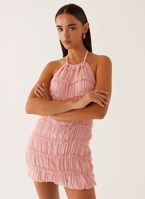 Aullie Mini Dress - Pink Neutral Base Versatile Edge