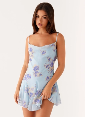 Austen Mini Dress - Print Grace Vibe Flowing Texture