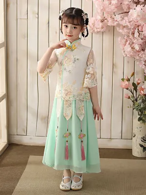 Autumn/Winter Ancient Oriental Style Dress National Elements Girl's Tang Suit