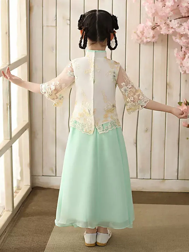 Autumn/Winter Ancient Oriental Style Dress National Elements Girl's Tang Suit