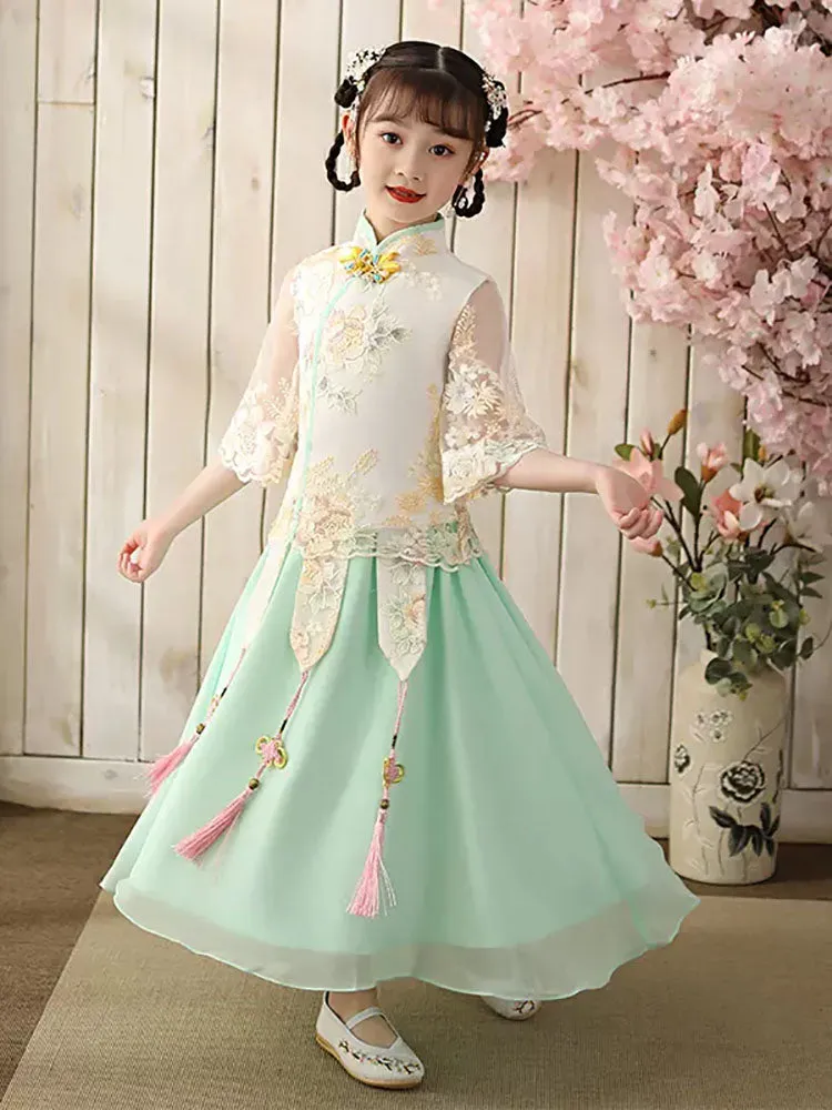Autumn/Winter Ancient Oriental Style Dress National Elements Girl's Tang Suit