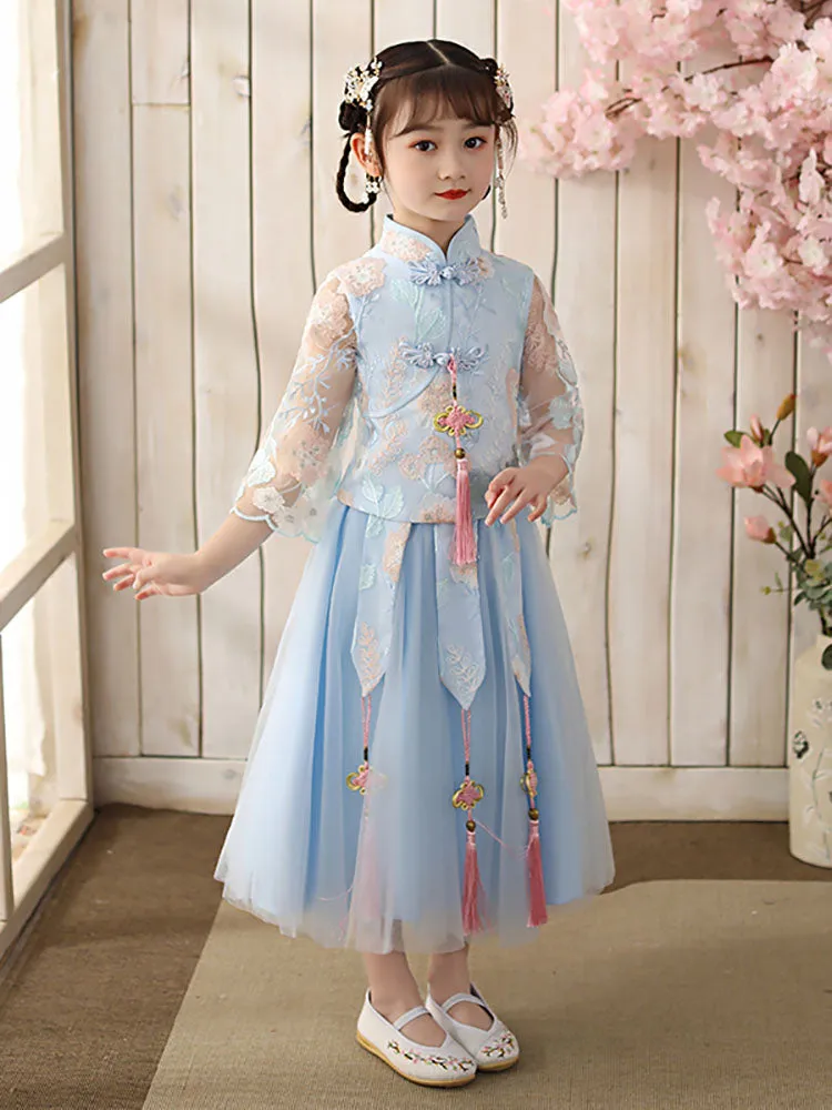 Autumn/Winter Girl's National Style Ancient Costume Oriental Cheongsam Tang Suit