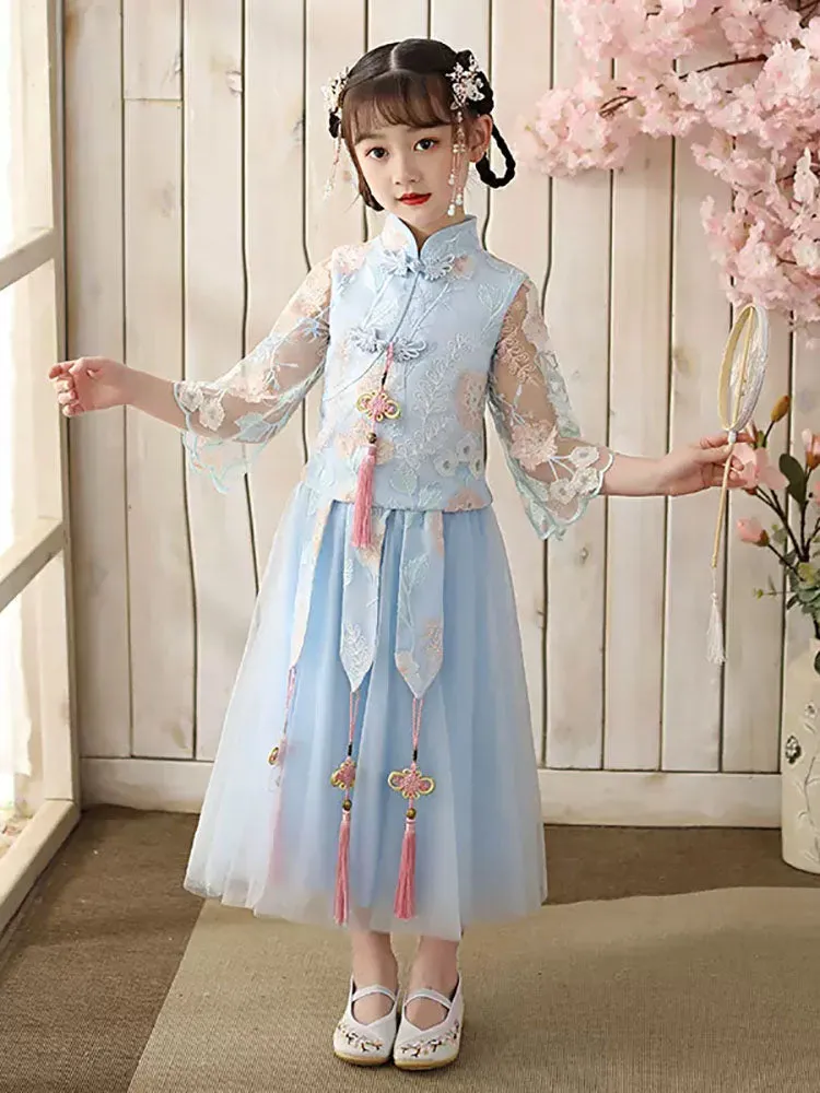 Autumn/Winter Girl's National Style Ancient Costume Oriental Cheongsam Tang Suit