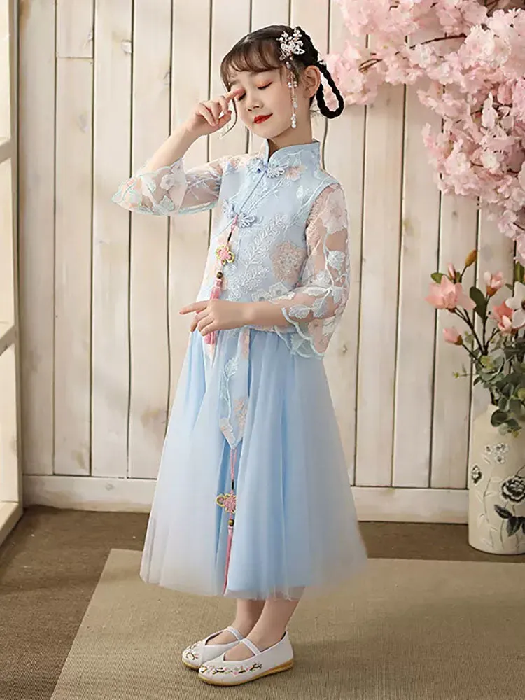 Autumn/Winter Girl's National Style Ancient Costume Oriental Cheongsam Tang Suit